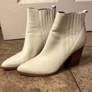 Marc Fisher “Alva” Elegant Ivory Ankle Boots